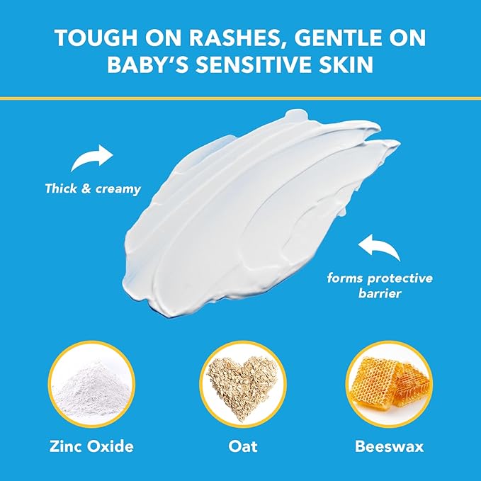 Triple Paste Diaper Rash Cream, Hypoallergenic Medicated Ointment for Babies, 2 oz, Multi, (SU-001) (Packaging May Vary)