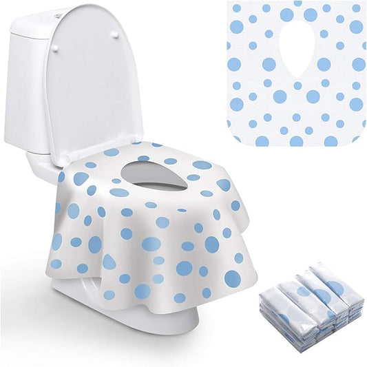 Toilet Seat Covers Disposable, Famard Extra Large Portable Potty Seat Covers for Toddlers, Soft and Waterproof Travel Potty Training Seat for Kids with Individually Wrapped, 18 Count (Pack of 1)