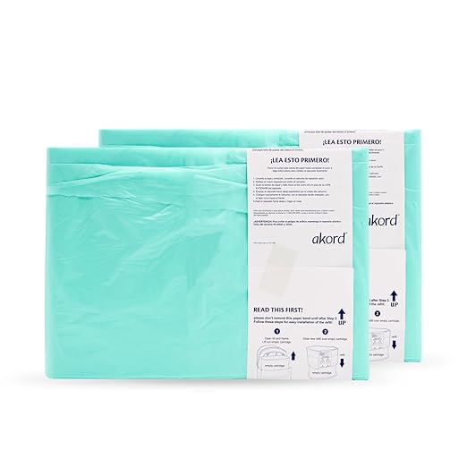 Janibell Akord Liner Refills for Akord 330 Series, Green, Lightly Scented, 2 Count (Pack of 1)