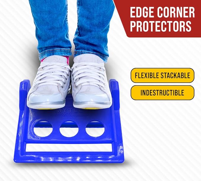 Mytee Products (80 Pieces Blue 4"x6" Flatbed Edge Protectors with Carrying Case - 4" Winch Ratchet Straps Corner Protectors for Flatbed Cargo Load