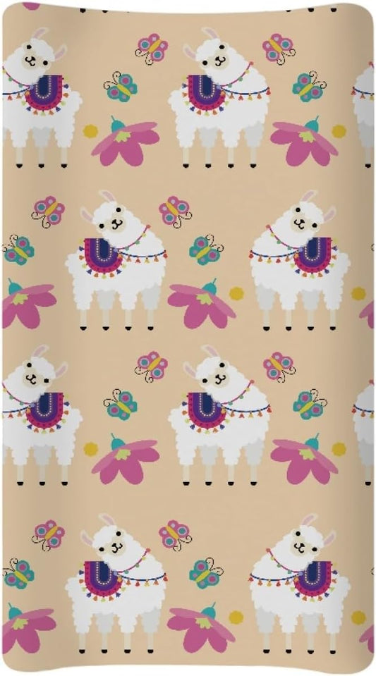 GOSTONG Alpaca Llama Printed Baby Changing Pad Covers for Girls and Boys Comfortable Machine Washable Elastic Diaper Table Cover Baby Home Gifts