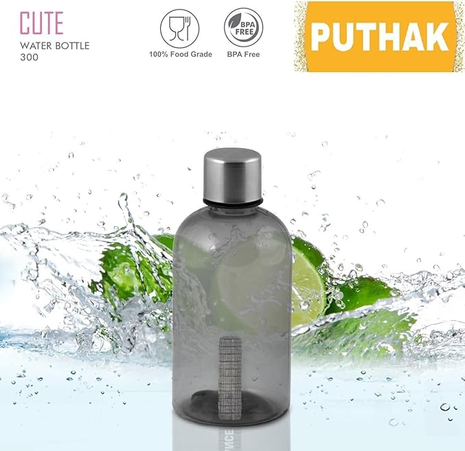 300ML Compact and portable Leak-proof design BPA-free material PET Bottles For Homemade Juice, Smoothie, Milk and Drinks, Ideal For kids and travel Pack Of 2