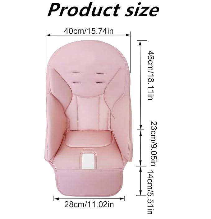 Baby High Chair Cover Replacement | PU Leather Dining Chair Cover with Soft Cushion Seat, Easy to Install High Chair Covers for Baby and Toddler, High Chair Cover Replacement (Pink)