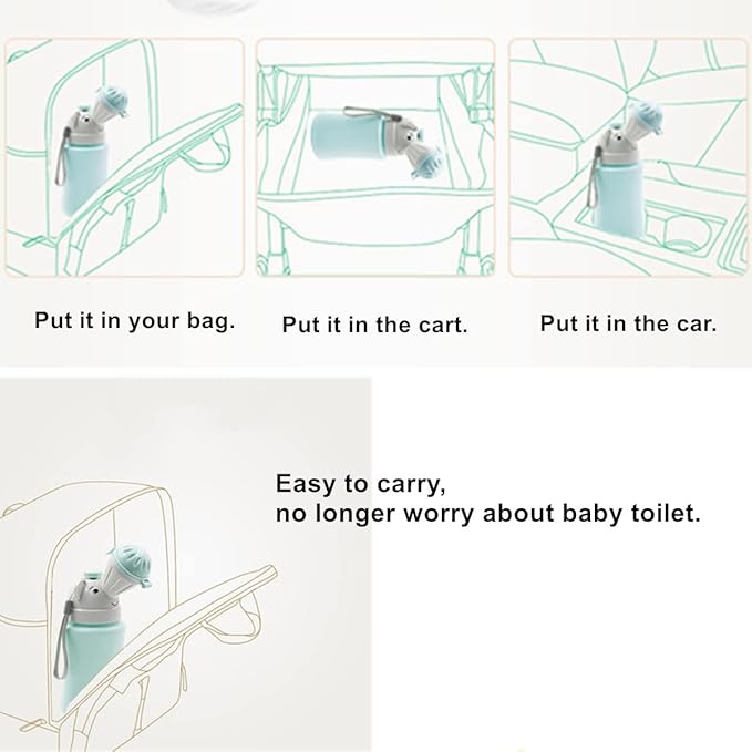 Travel Potty, Urinal Emergency Toilet, Children's Emergency Toilet, Portable Elephant Leakproof Urinal for Camping Car Travel and Kid Potty Pee Training (boy)