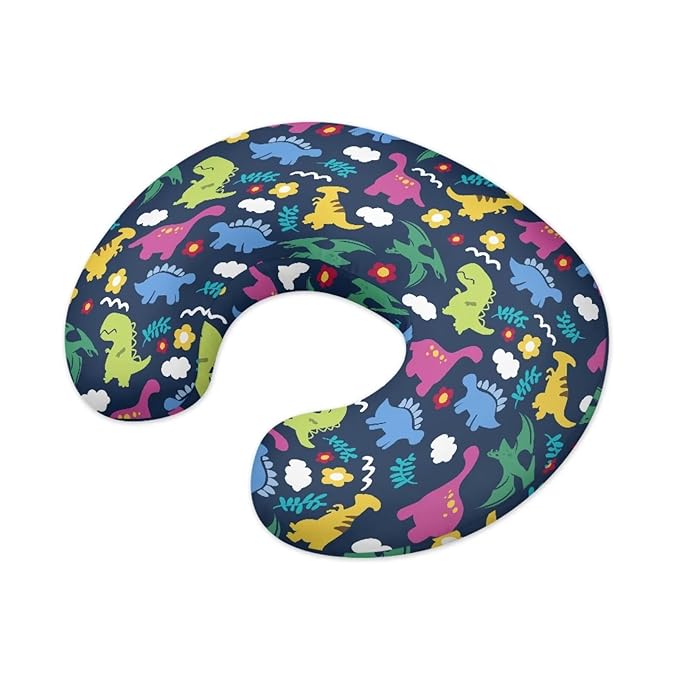 Jeiento Dinosaur Pattern Nursing Pillow Cover Soft Stretchy Nursing Pillowcase for Infant Newborn Baby,Zipper Close Removable Slipcover for Breastfeeding Pillows,Gift for Mom