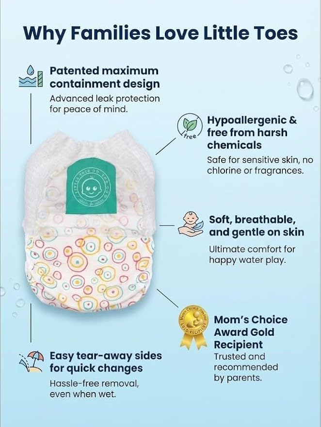 Little Toes On The Go Swim Diapers 2 Bag Bundle (Count 4) Size Small