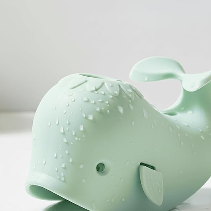 Bath Spout Cover for Bathtub - Protects Baby from Bumping Head During Bathing Time Baby Faucet Cover Universal Faucet Protective Cover Whale Design (Sage Green)