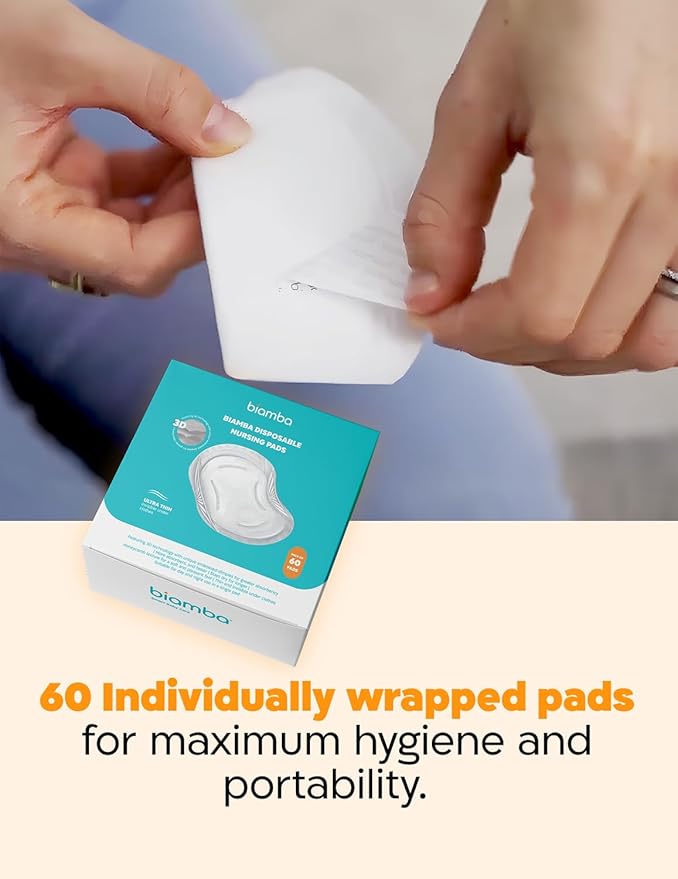 120-Pack Disposable Nursing Pads for Breastfeeding - Ultra Thin Breast Pads for Leaking Milk Disposable with 3D Absorption & Leak Protection Individually Wrapped, Day & Night Nursing Essentials