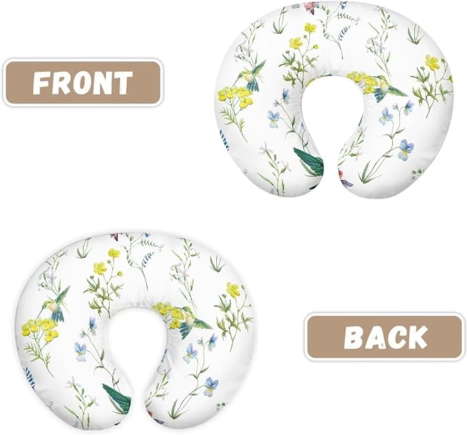 Nursing Pillow Cover Breastfeeding Pillow Slipcover, Birdie,Nursing Pillow Case for Newborn Boys Girls, Soft Fabric Fits Snug On Infant, Washable & Breathable