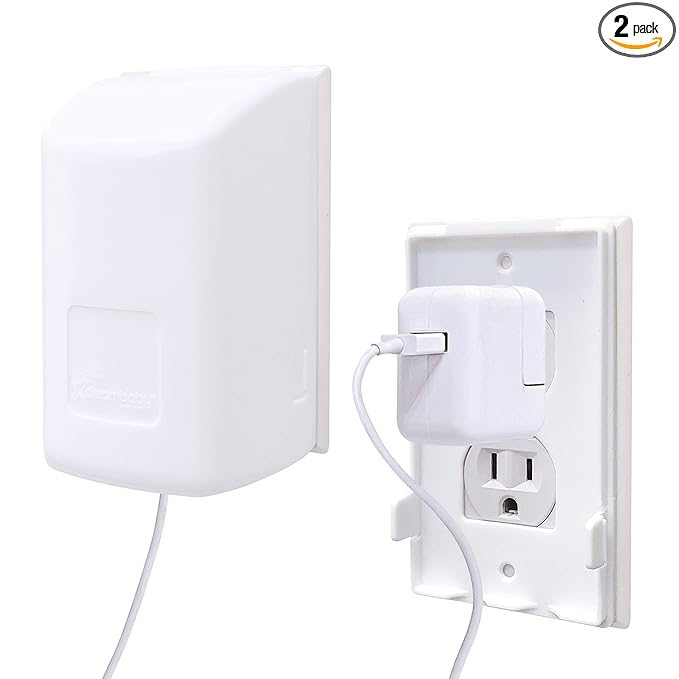 Dreambaby Extra-Large Dual Fit Outlet Plug Cover - Electrical Socket Guard for Standard and Decora - White - Model L945