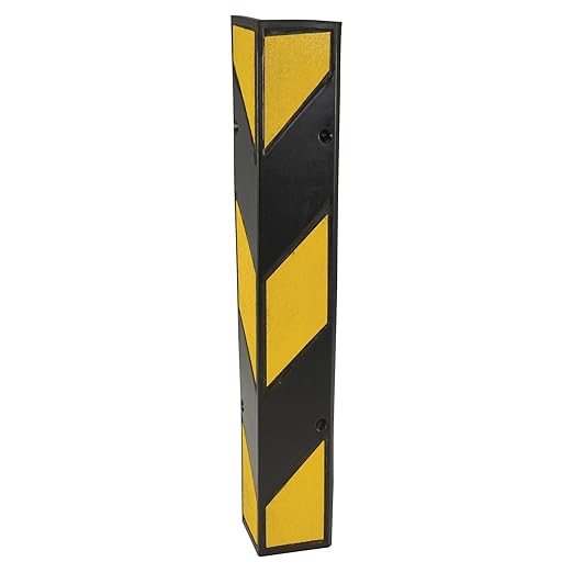 Vestil MRCG-39 Molded Rubber Corner Protector 6 In. x 6 In. x 39 In. Black/Yellow