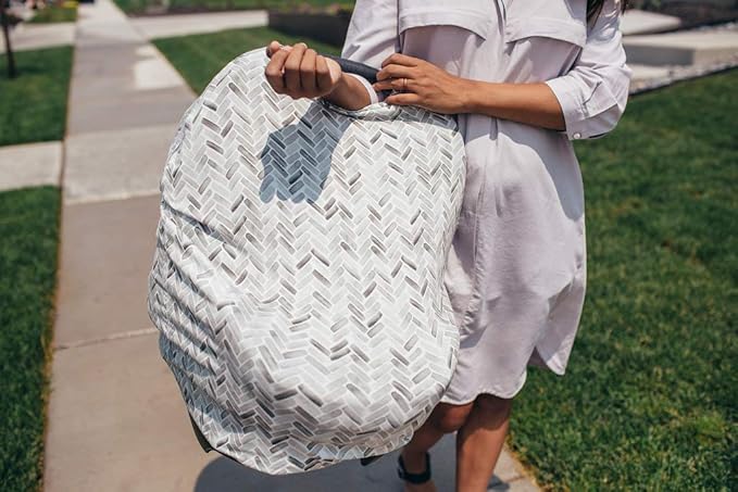 Copper Pearl Multi-Use Cover: Car Seat Covers, Nursing Cover, and Stroller Cover for Sun - Stretchy Fabric, All-Season Use, Stylish Designs, Easy Access for Moms - Alta