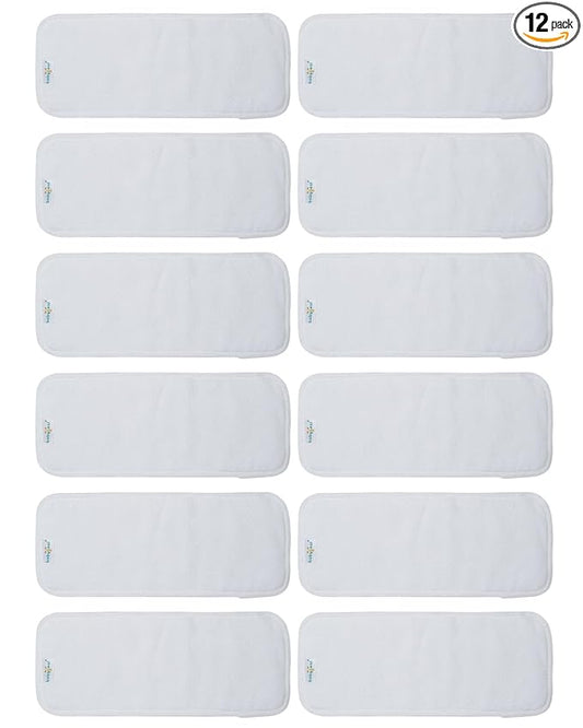 Babygoal Reusable Cloth Diaper Inserts Pack of 12, Absorbent & Breathable Liners, 3-Layer Microfiber Inserts for Cloth Diapers