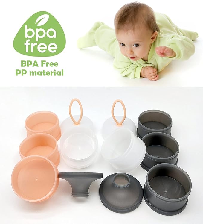 Baby Formula Dispenser, Formula Container, Portable Milk Powder Dispenser Container, Baby Feeding Travel Storage Container, Non-Spill Stackable Baby Snack Storage Container, BPA Free, 2 Packs