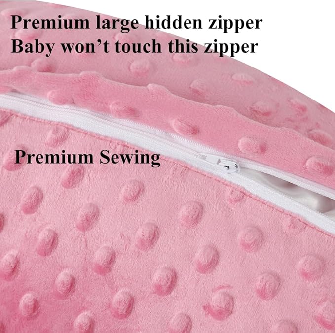 Dot Nursing Pillow Cover Set 2 Pack Nursing Pillow Slipcovers, Ultra Soft Compatible with Boppy Pillow,Standard Pillow for Baby Boy Girl Pink, Love