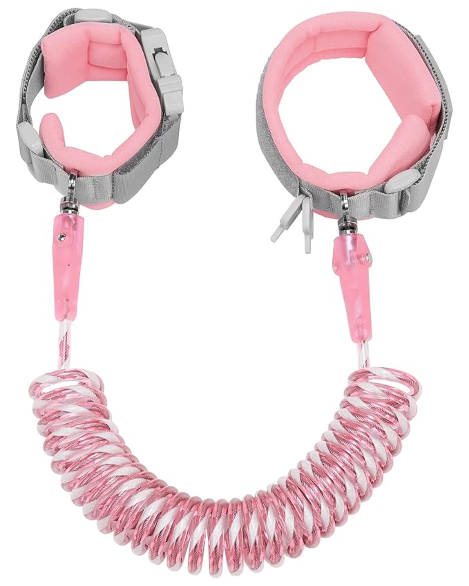 Dr.meter Kids Leash for Toddler, Reflective Anti Lost Wrist Link with Key & Lock, 8.2ft Safety Wristband Child Walking Harness for Supermarket Mall Airport Amusement Park Zoo Outdoor
