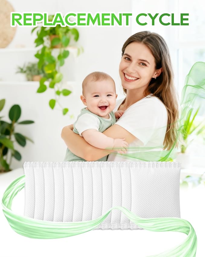 Diaper Pail Deodorizer Odor Absorber Filter Refill Compatible with Diaper Genie Complete Pail, Lavender Scented Diaper Pail Odor Eliminator, 12 Pack