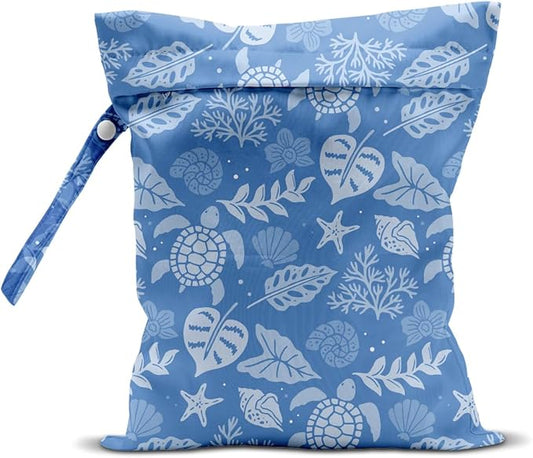 Wet Dry Wet Bag for Swimsuit Towel Baby Travel Cloth Diapers Beach Gym Toiletries Makeup Storage Bag Summer Vacation Essential Holiday Summer Palm Leaf Sea Turtle Gifts