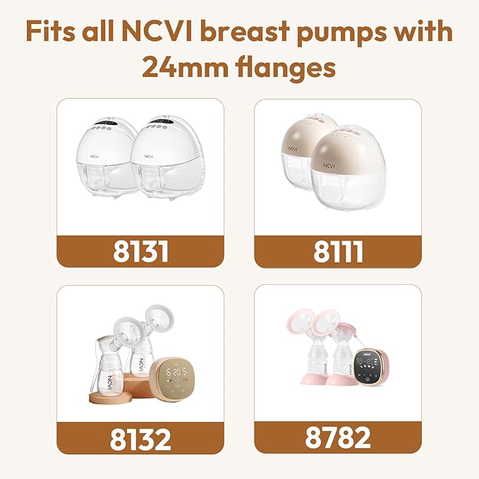 NCVI 21mm Flange Inserts for 24mm Flanges/Shield of NCVI Breast Pump 8111/8131/8132/8122-3/8782/8786/3110, Replacement Accessories for Breastfeeding, 4PCS