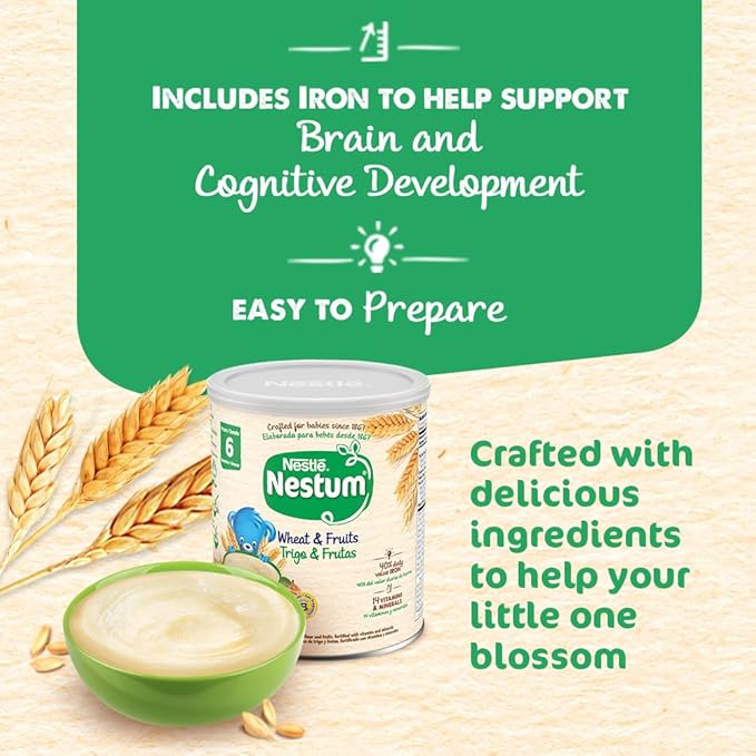Nestle Nestum, Wheat & Fruits, 9.5 Ounce (Pack of 12)