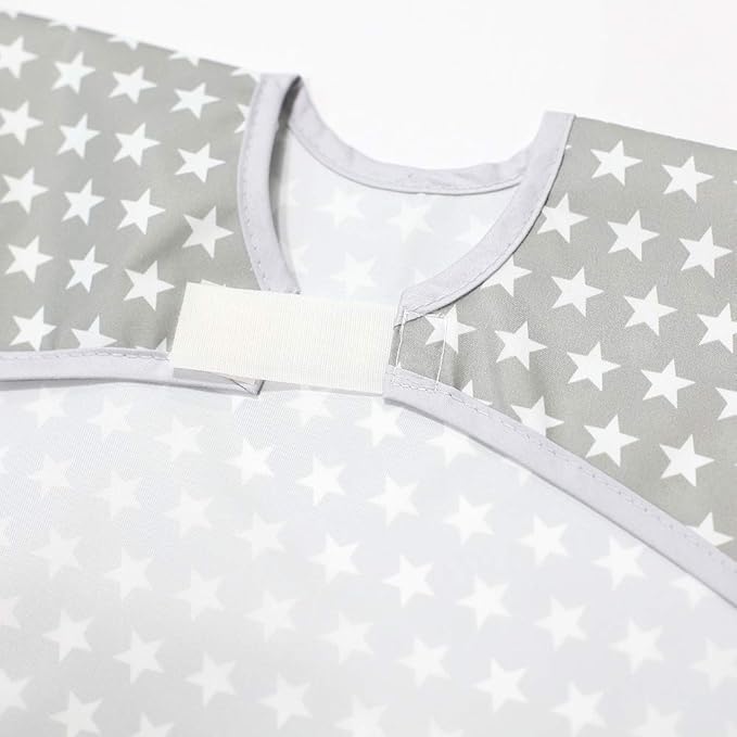 Plie Short Sleeve Waterproof Bib for Toddlers – Easy Clean Feeding Apron for Mealtime, Daycare, Self-Feeding, Lightweight