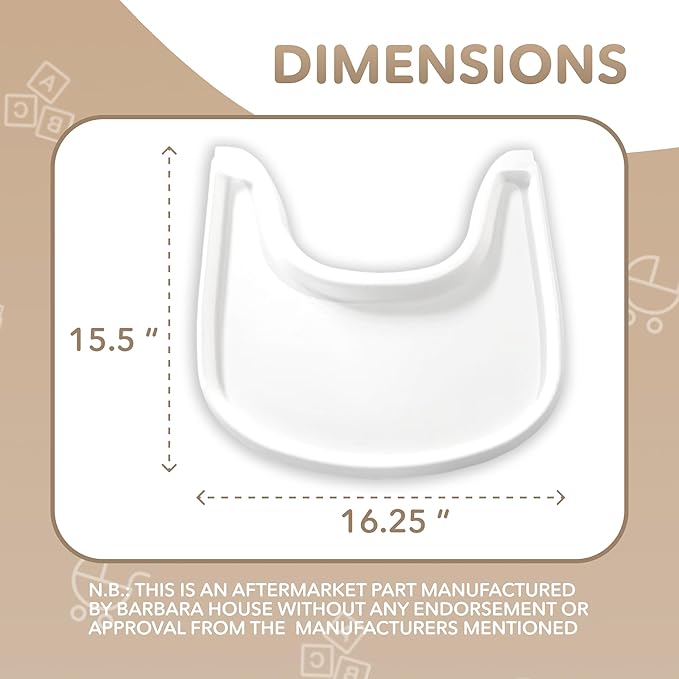 High Chair Tray Compatible with Stokke Tripp Trapp Chair – Matte White – NO Suction Plate Feature – Ergonomic Curved Design – BPA-Free, Easy to Assemble