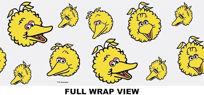 LOGOVISION Sesame Street Kids Tritan Plastic Water Bottle with Straw Lid and Handle, Reusable Tumbler for Toddlers, Unisex for Girls and Boys, 12oz, Big Bird Head Pattern