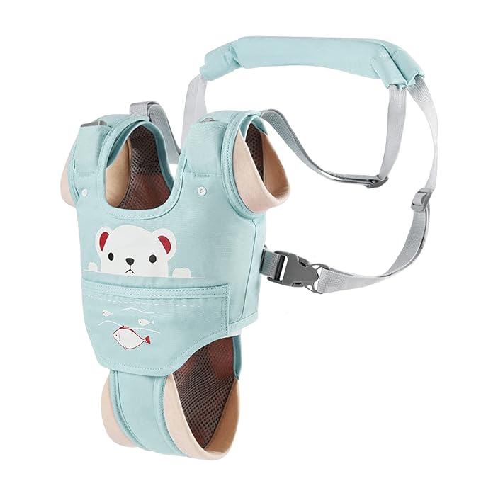 Baby Walking Harness Handheld Baby Walker Assistant Belt Adjustable Toddler Infant Walker Harnesses Standing and Walking Learning Helper with Detachable Crotch for 9-24 Month (Green)