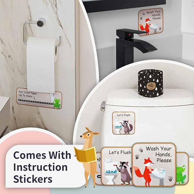 Potty Training Chart with 35 Stickers, 3 Reminder Stickers for Toddlers Boys and Girls - Potty Training Rewards - Zoo Animal