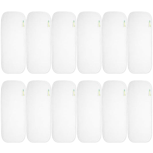wegreeco Reusable Soft 4 Layers 12 Pack Inserts for Baby Cloth Diaper,High Absorbing Washable Liners