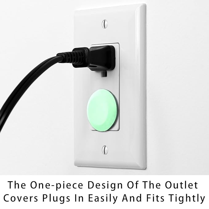 Pure Avocado Green Pattern Outlet Covers Baby Proofing Child Proof Plug Covers for Electrical Outlets Easy Install Outlet Plug Covers
