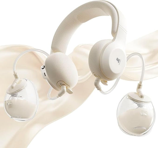 Snow Bear Wearable Breast Pump–Hands Free Portable Breast Pump with Neck Heated & 3 Size Flanges,160 min Battery Life Wireless Ultra Quiet Spill Resistant Breastfeeding Pump for Moms Home Work Travel