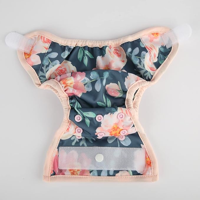 Newborn Baby Cloth Diaper Cover Nappy Hook and Loop (Vintage Bloom)