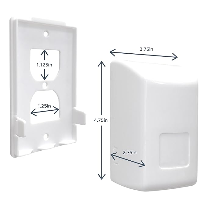 Dreambaby Extra-Large Dual Fit Outlet Plug Cover - Electrical Socket Guard for Standard and Decora - White - Model L945
