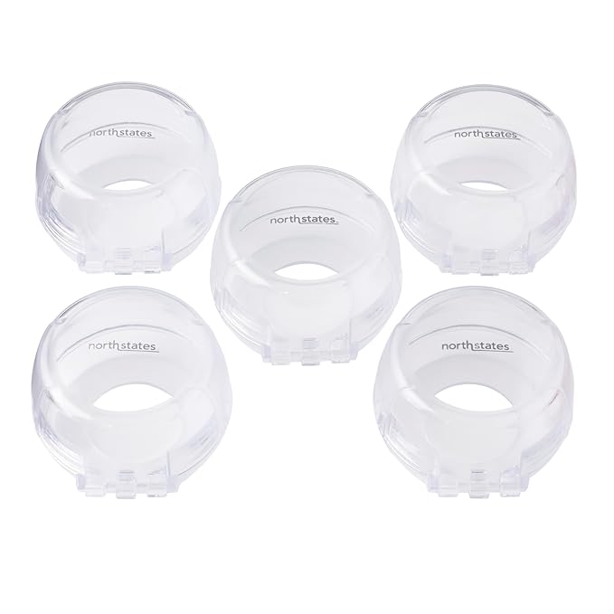 Toddleroo by North States - Appliance Knob Covers for Baby Proofing: Stove Knob Safety Covers - 5 Pack - Clear