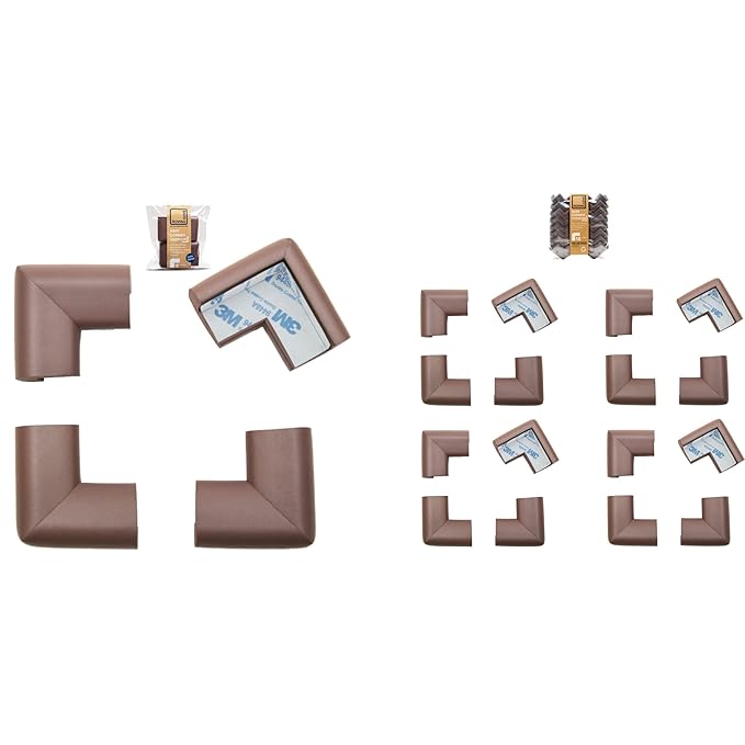 20 Corners - Bundle & Save - RovingCove HeftyFit Corner Guards, Coffee Brown
