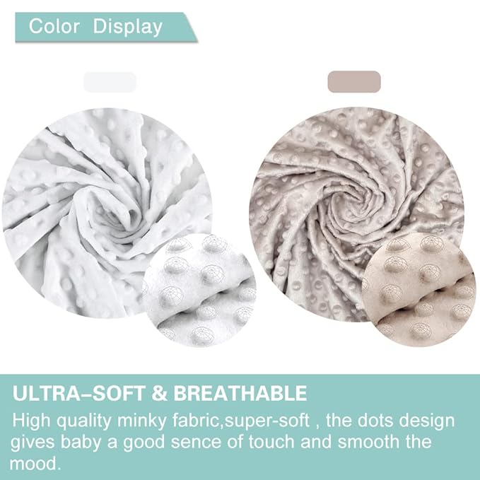 OWLOWLA 2Pack Nursing Pillow Cover White&Khaki Nursing Covers Set Breastfeeding Pillow Slipcover Fits Naked Nursing Pillow for Baby Boy Girl(White/Khaki)
