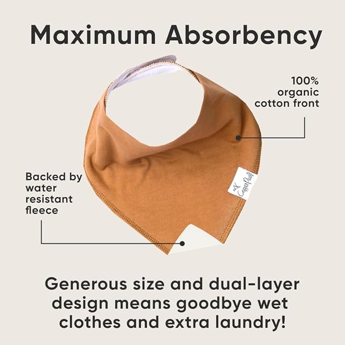 Copper Pearl Baby Bandana Bibs, 4 Pack