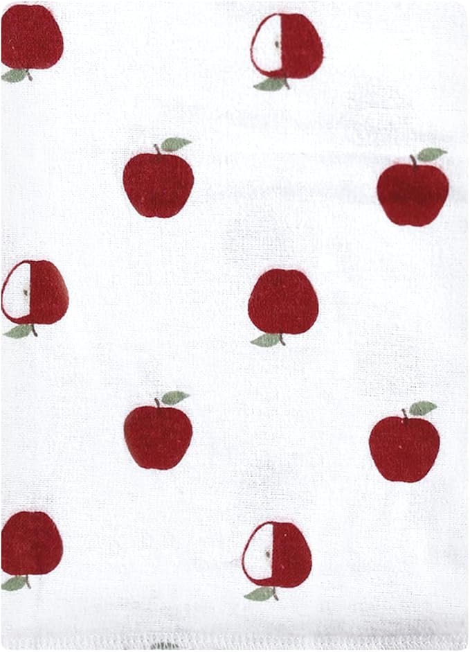 Hudson Baby Unisex Baby Cotton Flannel Burp Cloths Bundle, Apple Orchard, One Size