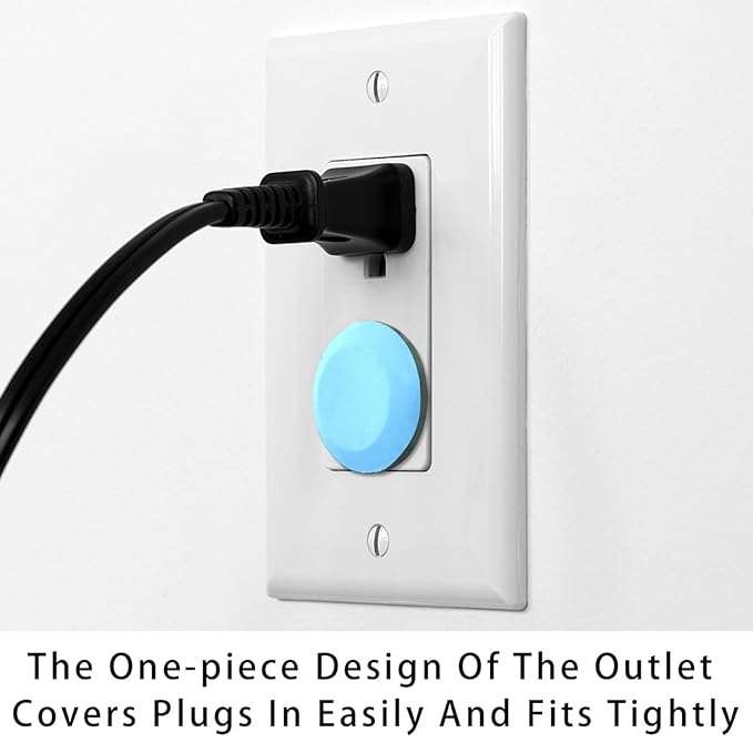 Pure Light Blue Sky Color Pattern Outlet Covers Baby Proofing Child Proof Plug Covers for Electrical Outlets Easy Install Outlet Plug Covers