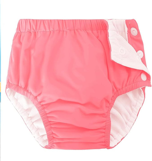 Baby Newborn Reusable Swim Diapers Infant Unisex Washable Swim Diaper Toddler Swimming Diapers Pink, 6-18 Months