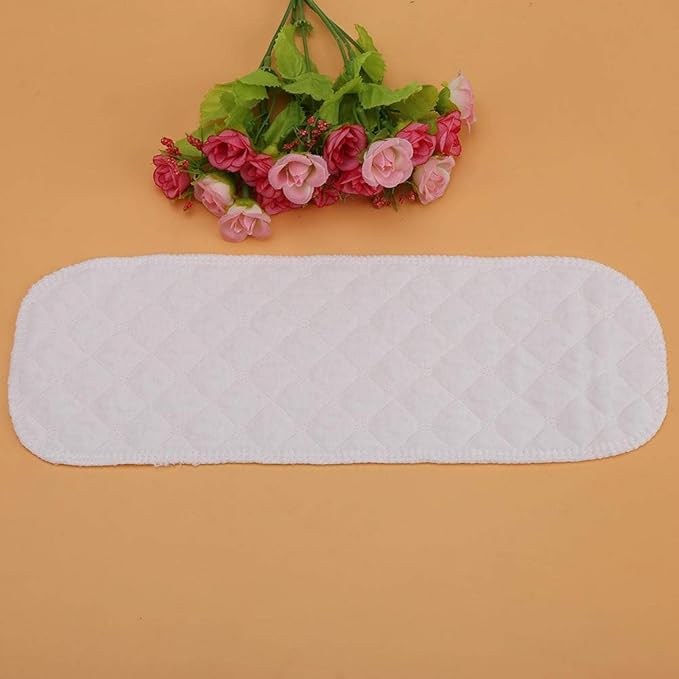 Sonew 10 Pack Soft Cotton Breathable Cloth Diaper Liners for Babies Modern Nappy Inserts for  Comfort and Absorbency(3 Layers)