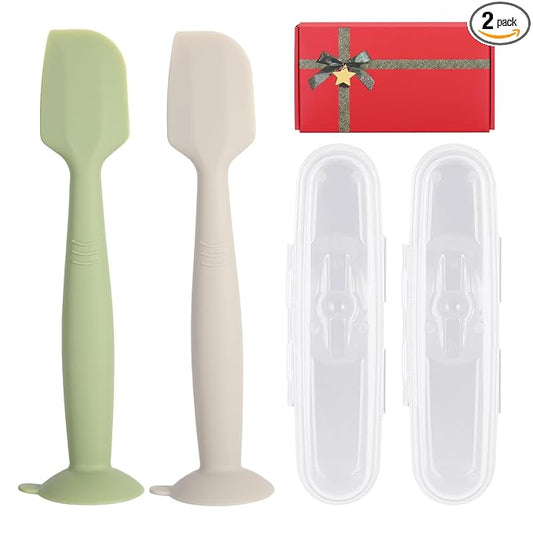 Baby Diaper Cream Spatula with Case,2 Large Diaper Spatula with 2 Travel Case 1 Gift Box,Soft Butt Paste Spatula Baby Butt Spatula,Diaper Cream Applicator Diaper Rash Spatula Brush