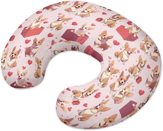 ZOUTAIRONG Cute Corgi Nursing Pillow Cover for Baby Girls Boys Cock Breastfeeding Pillow Slipcover Boy Fits The Pillow for Breastfeeding and Bottle Feeding Nursing Pillow Case