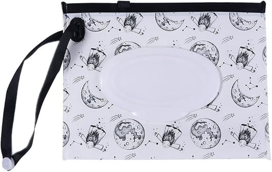 Portable Wet Wipe Pouch, Refillable Baby Wipe Dispenser with Snap Strap, Travel Reusable Wipes Container Wipe Carrying Case Holder(4)