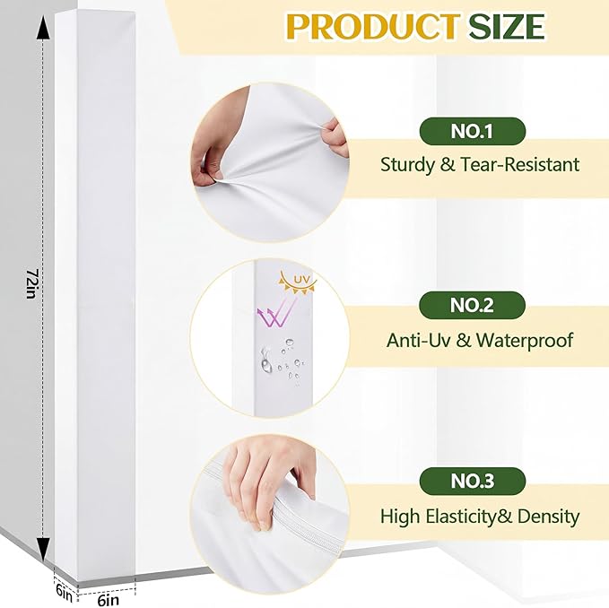 Wonderjune Wall Corner Guards and Edge Protector Gym Wall Padding Heavy Duty Protective Safety Padding for Gym, Baby, Home, Garages, Kindergarten, Basketball Court, Playrooms, Etc (6ft,White)