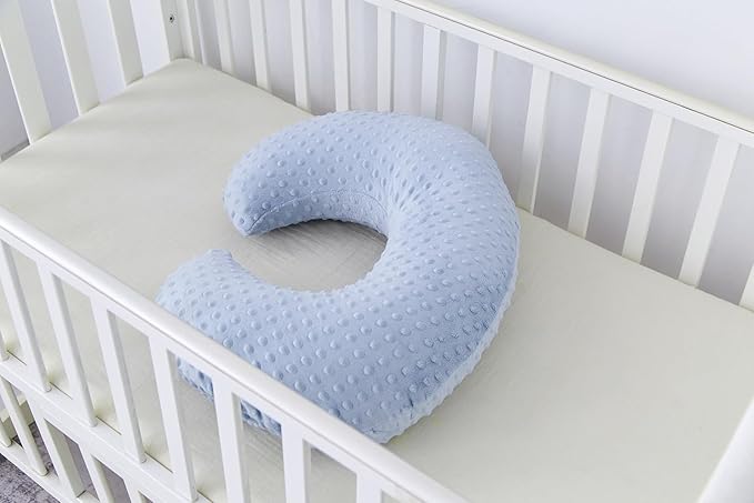 Dots Nursing Pillow Cover, Case Plush Breathable Breastfeeding Pillow Slipcover Fits Nursing Pillow, Super Soft Snug Positioners for Baby Boy Baby Girl (Cloud Blue)