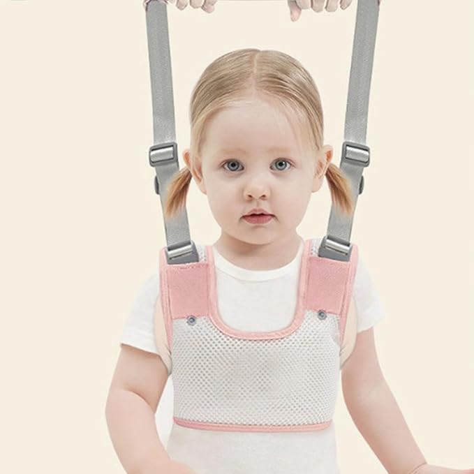 Baby Walker Safety Harness, Toddler Walking Assistant Belt, Easy and Sturdy Use for Children (Pink)
