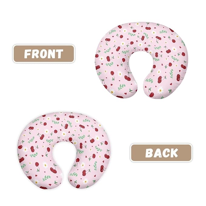 Cherry Nursing Pillow Cover for Baby Boy Girl Slipcover for Breastfeeding Pillows, Breastfeeding Pillow Cover Breathable and Washable