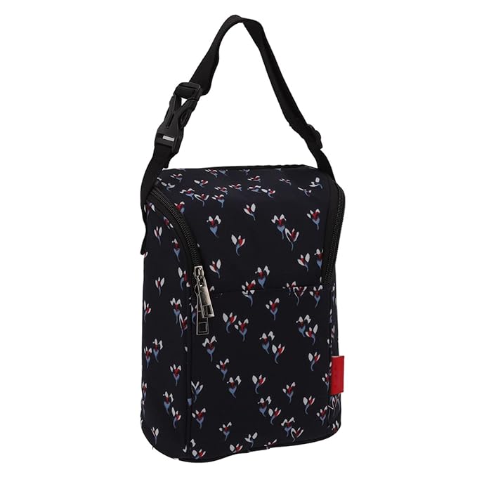 Garosa Breast Milk Storage Bags Insulated Cooler Bag for Nursing Mom Large Capacity Bottle Storage Thermal Tote Pouch Stylish Floral Black Lunch Keeper Portable Milk Cooler
